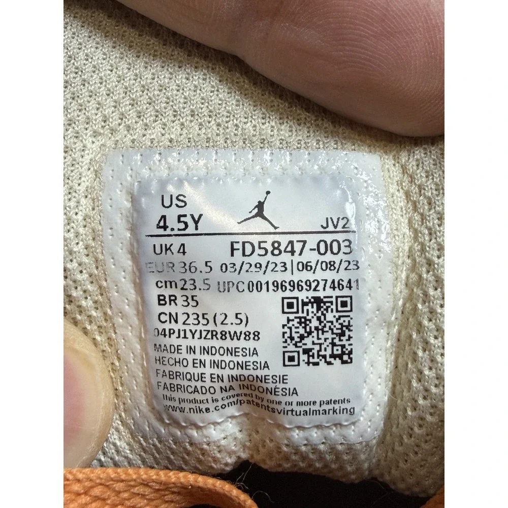 Air Jordan 1 Mid Craft Anthracite Light Olive GS Shoe‎ Size 4.5Y Gray FD5847-003